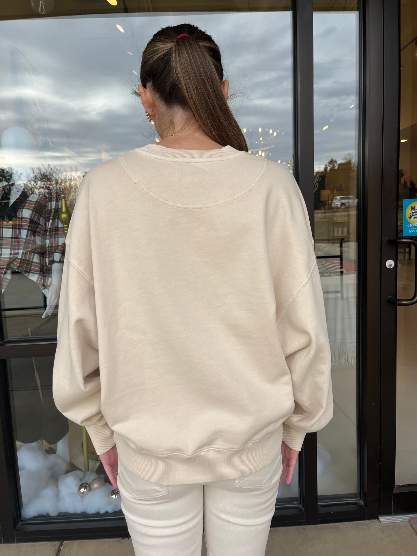 KUT Skye Pullover Sweatshirt- Beige