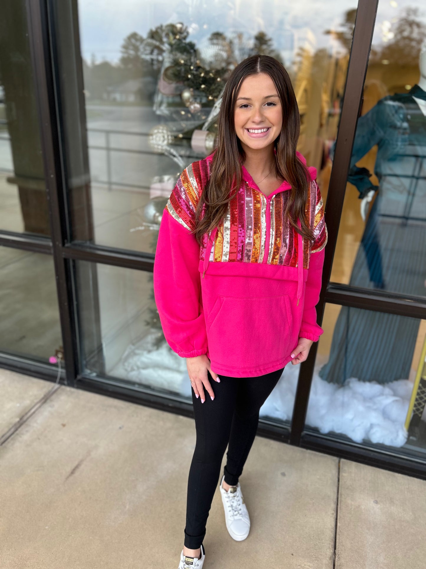 EAB Favorites Pink Sequin Pullover