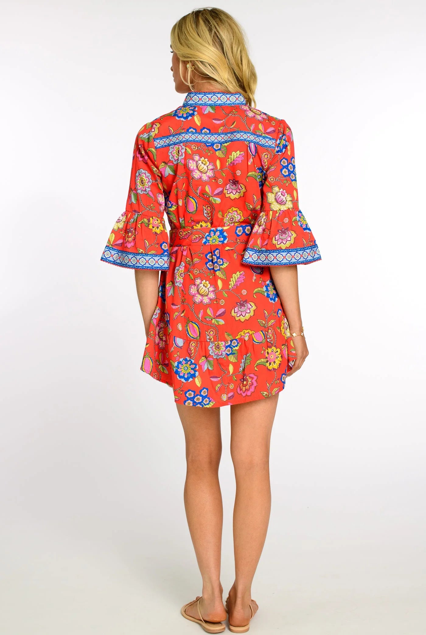 Elizabeth James Frances Dress- Spring Flower Poppy