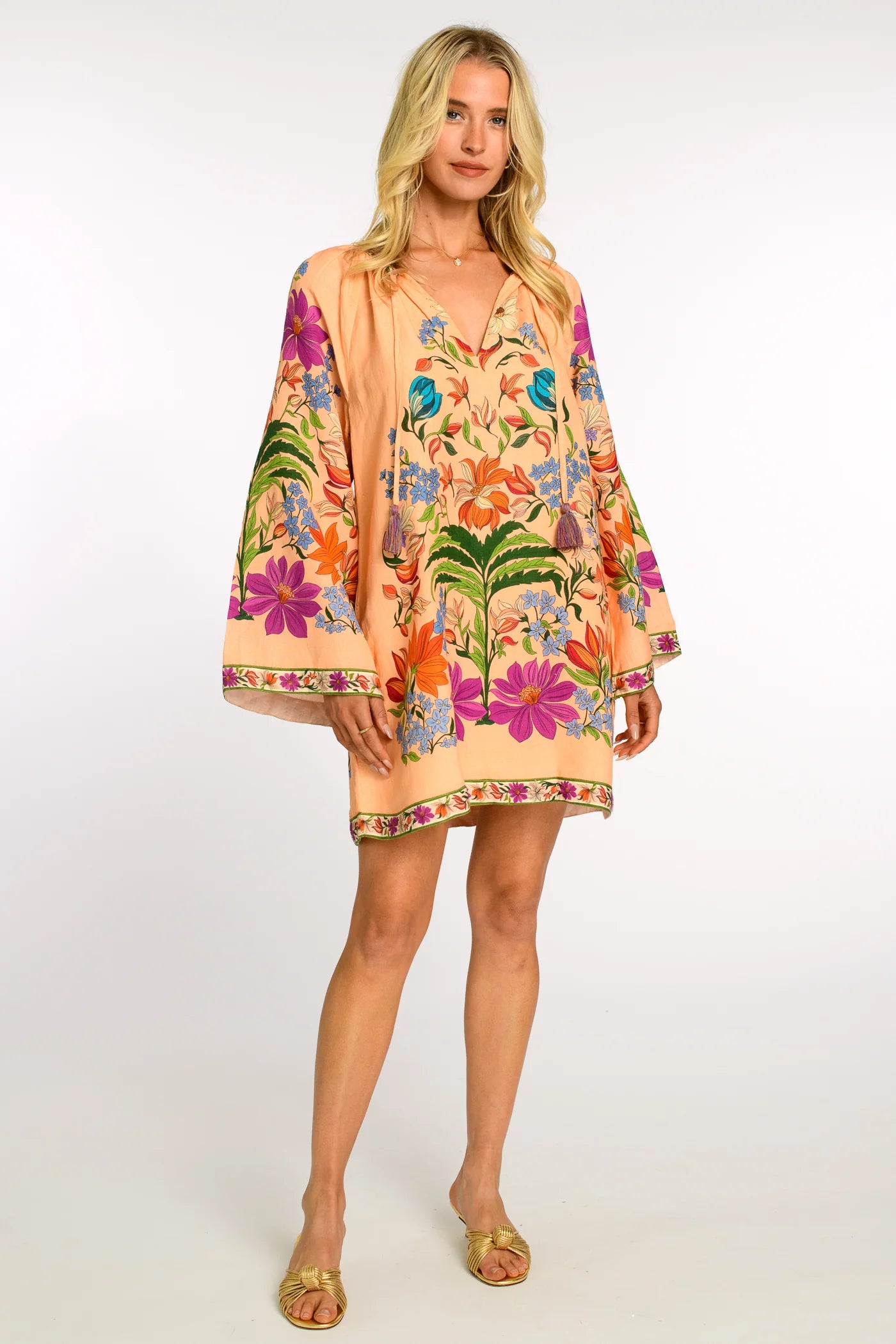 Elizabeth James Chelsea Dress Tapestry Peach