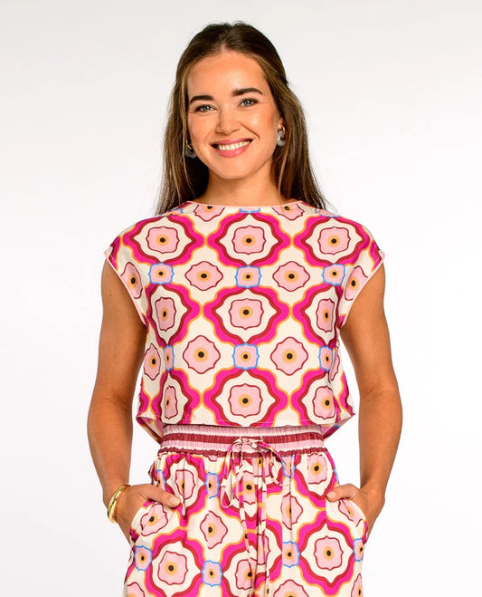 Elizabeth James Jackie Top- Trellis Pink