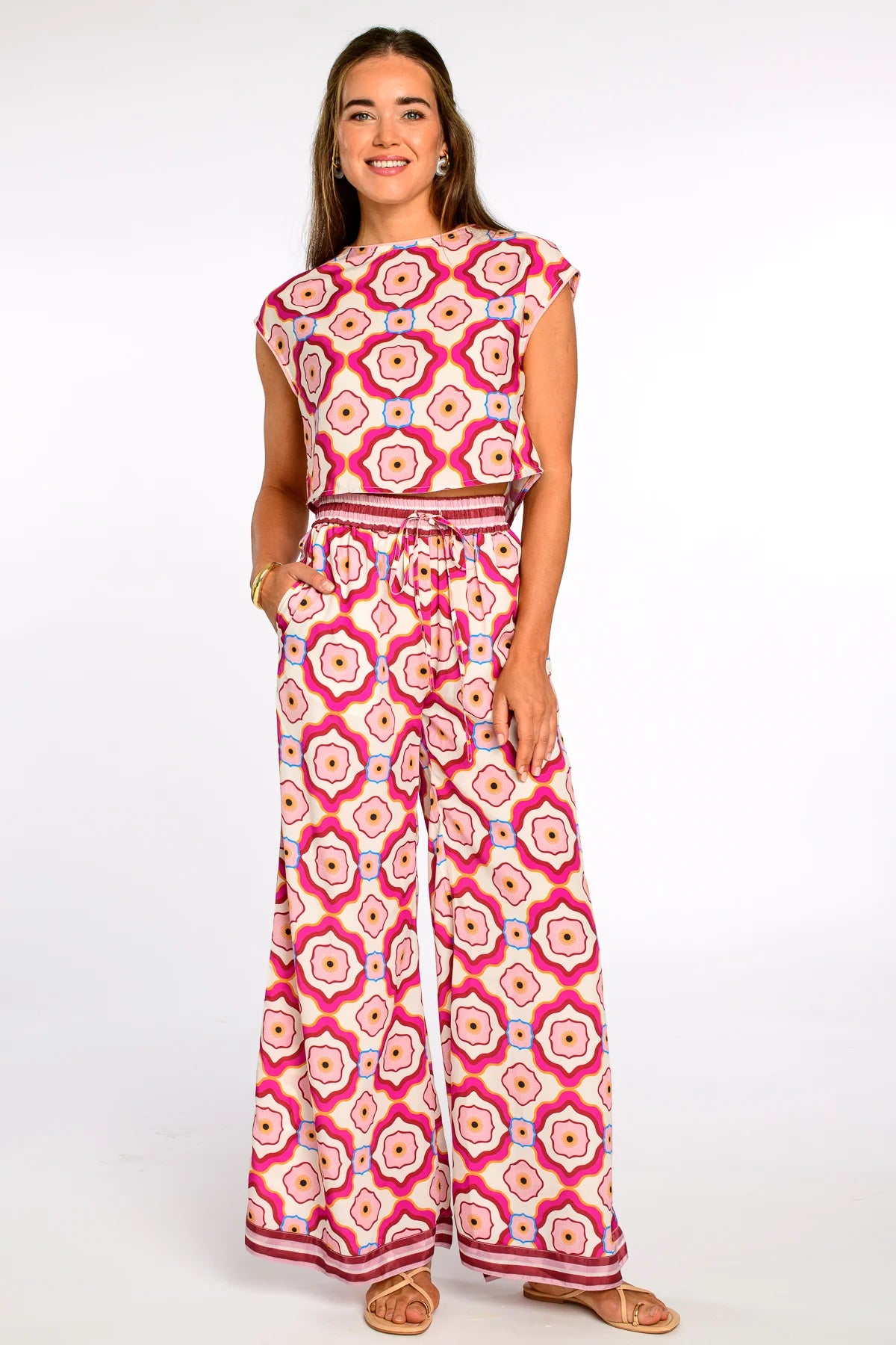 Elizabeth James Jackie Top- Trellis Pink