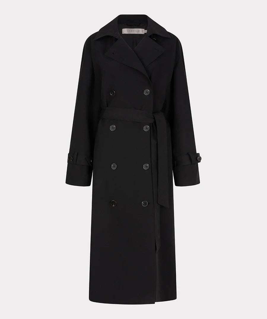 Esqualo Trench Coat - Black