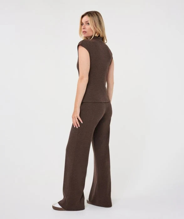 Esqualo Knit Trousers- Cacao