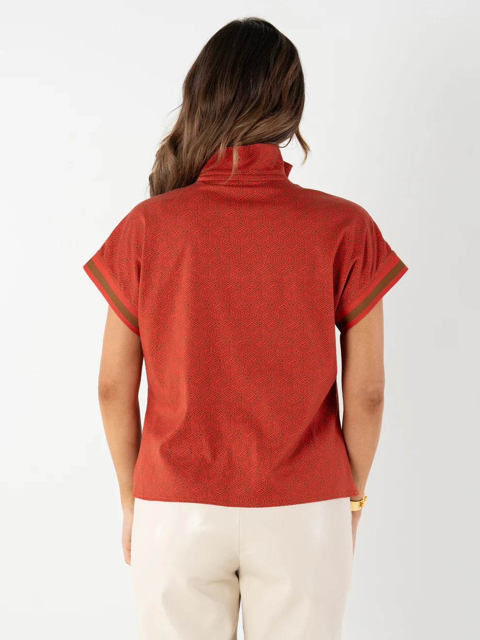 Emily McCarthy Poppy Pullover - Red Tonal Monogram