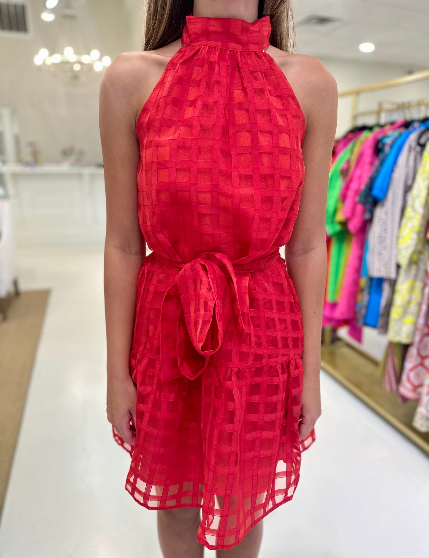 Jade Halter Dress - Red