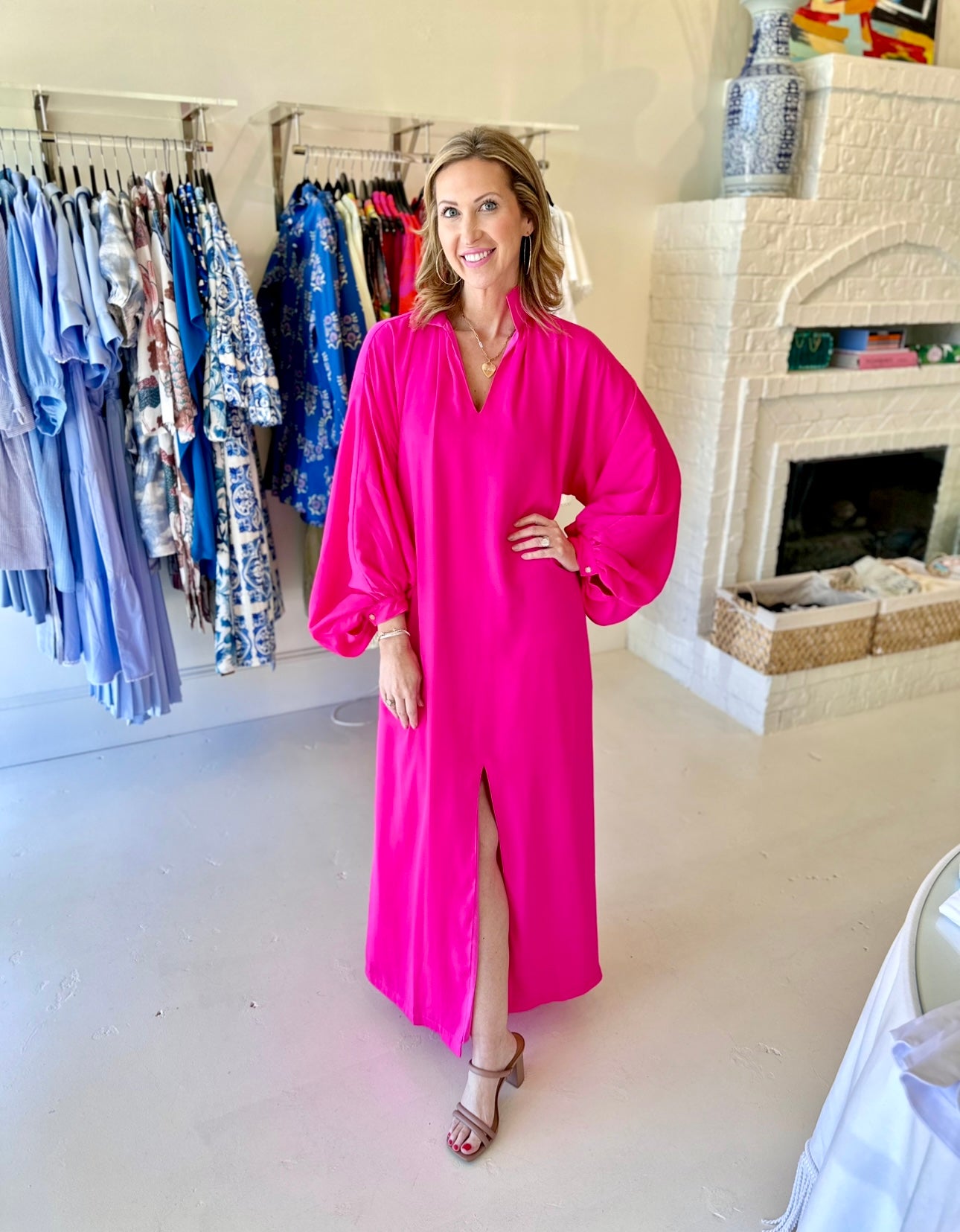Emily McCarthy Fiona Dress- Pink Glo