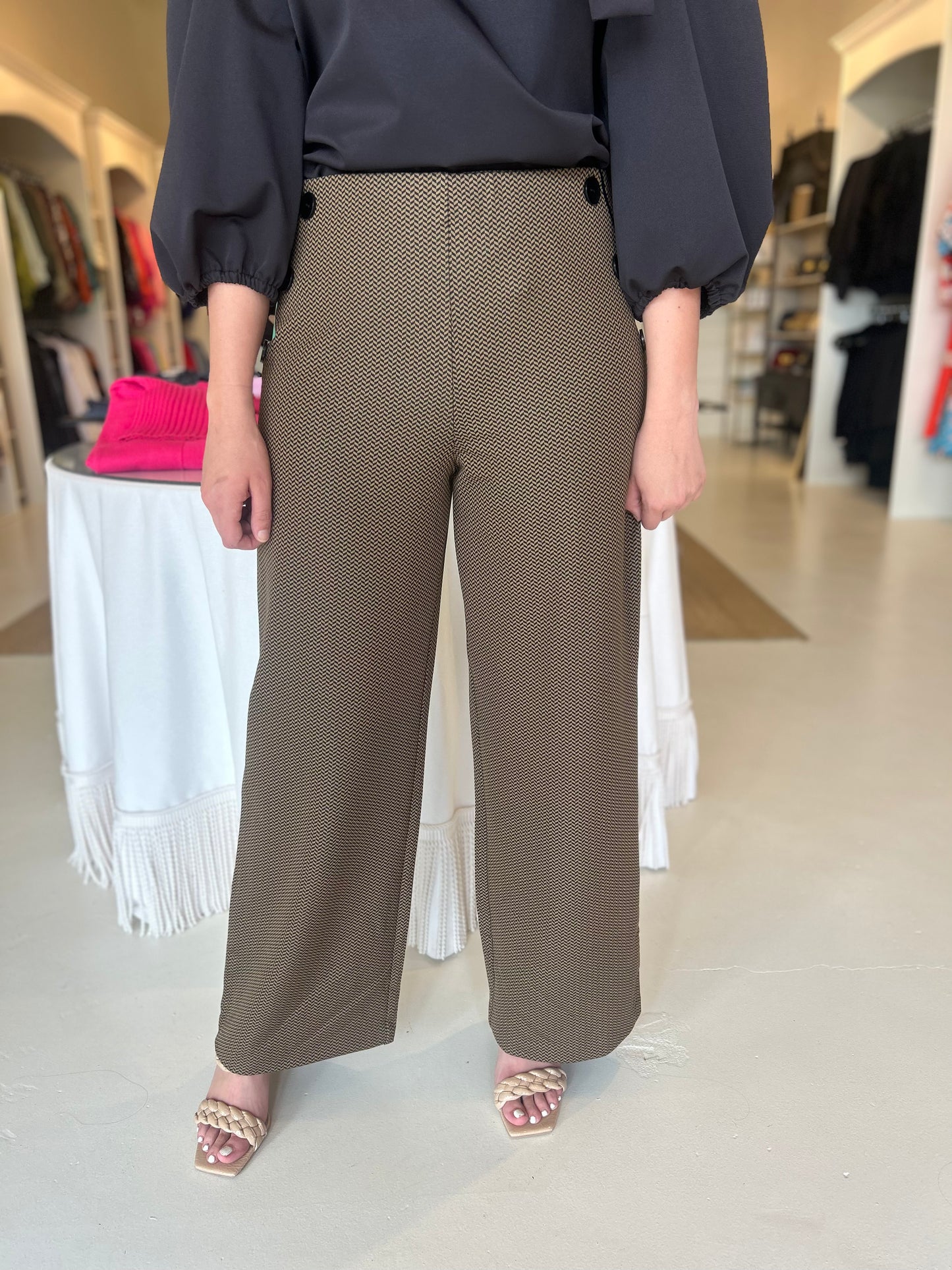 Renuar Butterscotch Combo Print Knit Pants