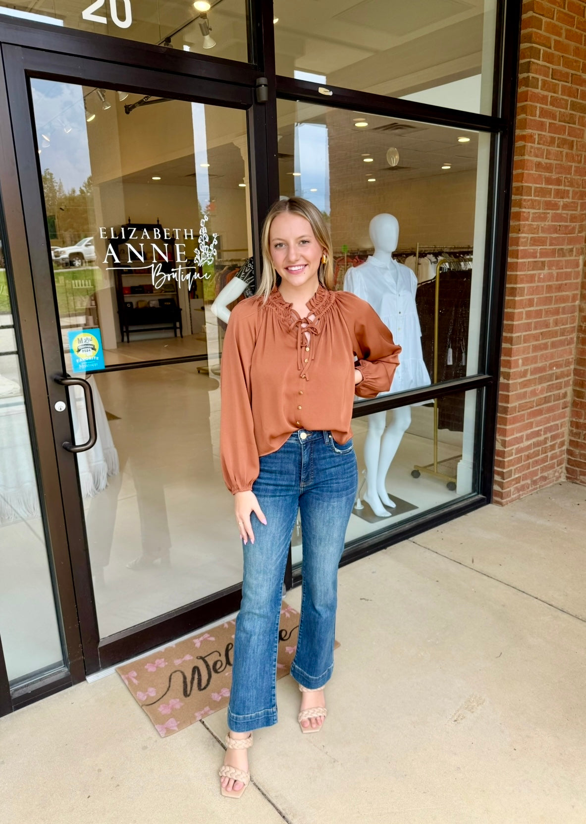 Joy Joy Peasant Top - Rum