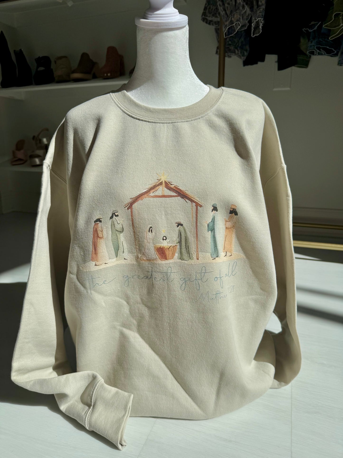 Greatest Gift of All Nativity Christmas sweatshirt