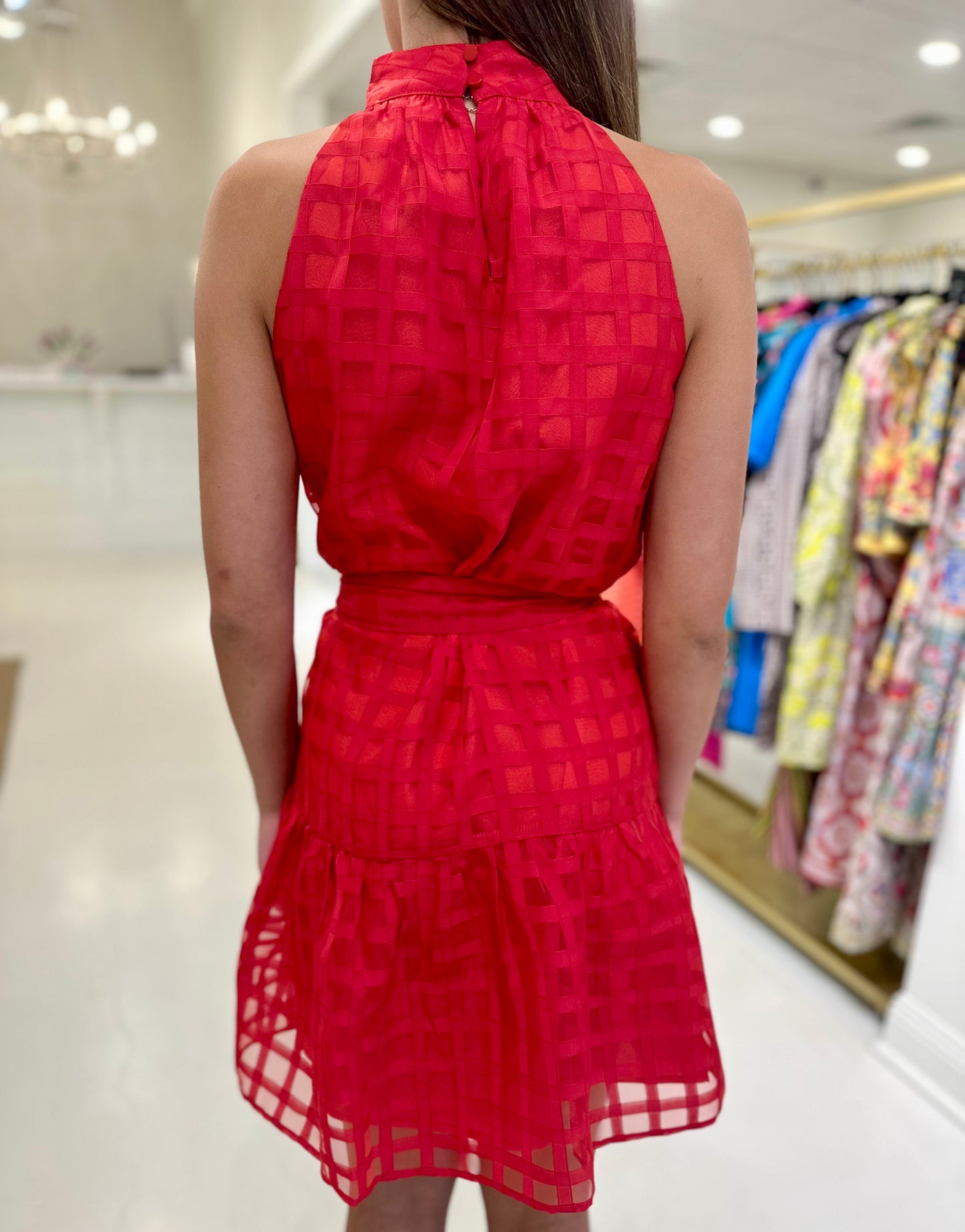 Jade Halter Dress - Red