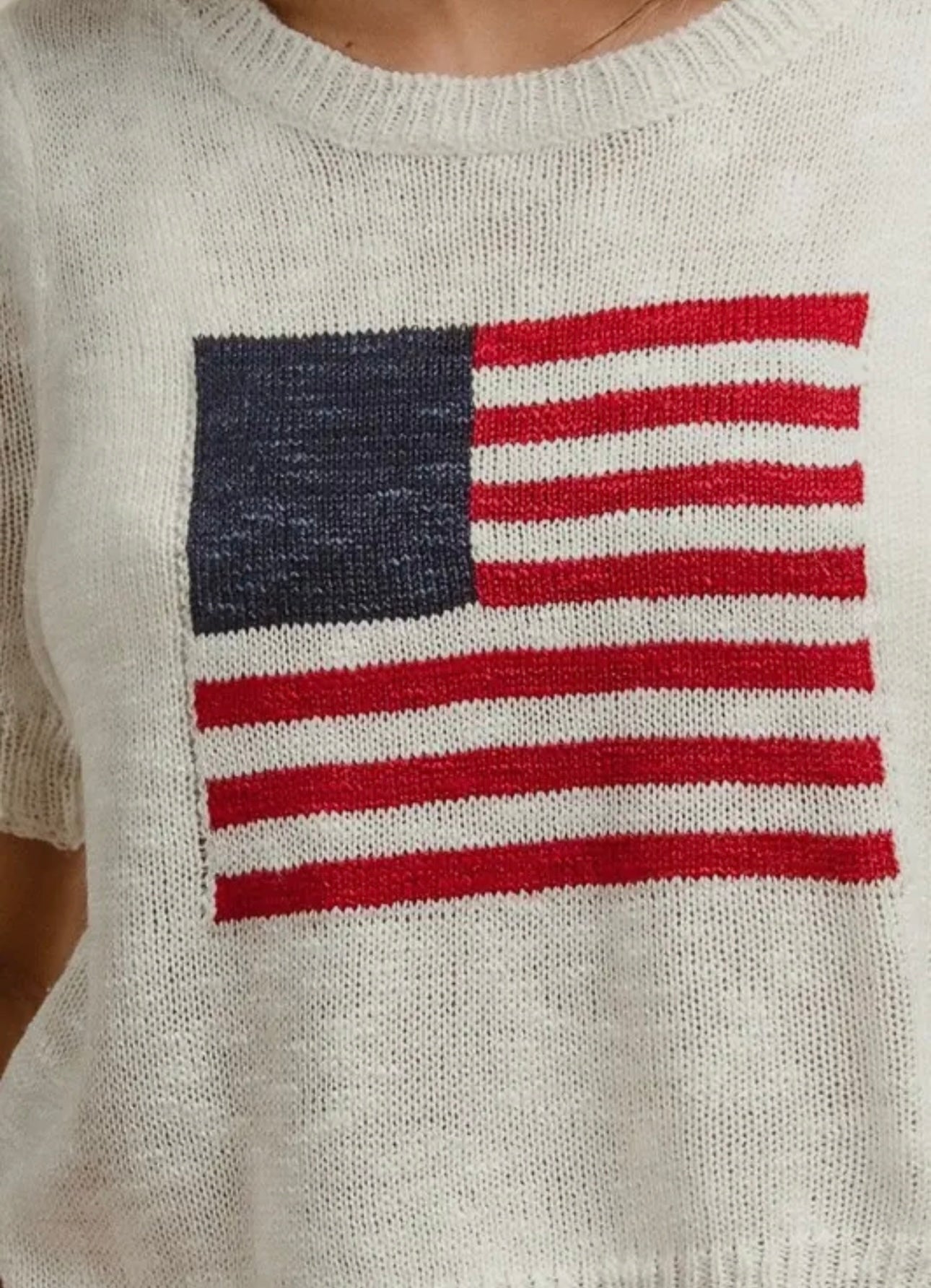 EAB Favorites American flag knit top