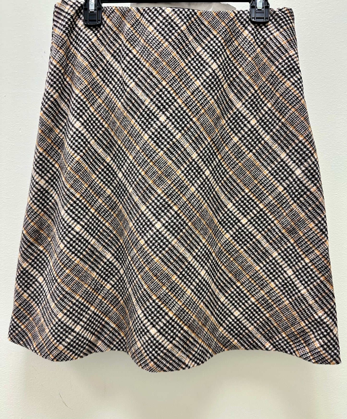 Karen Kane plaid skirt black and gold