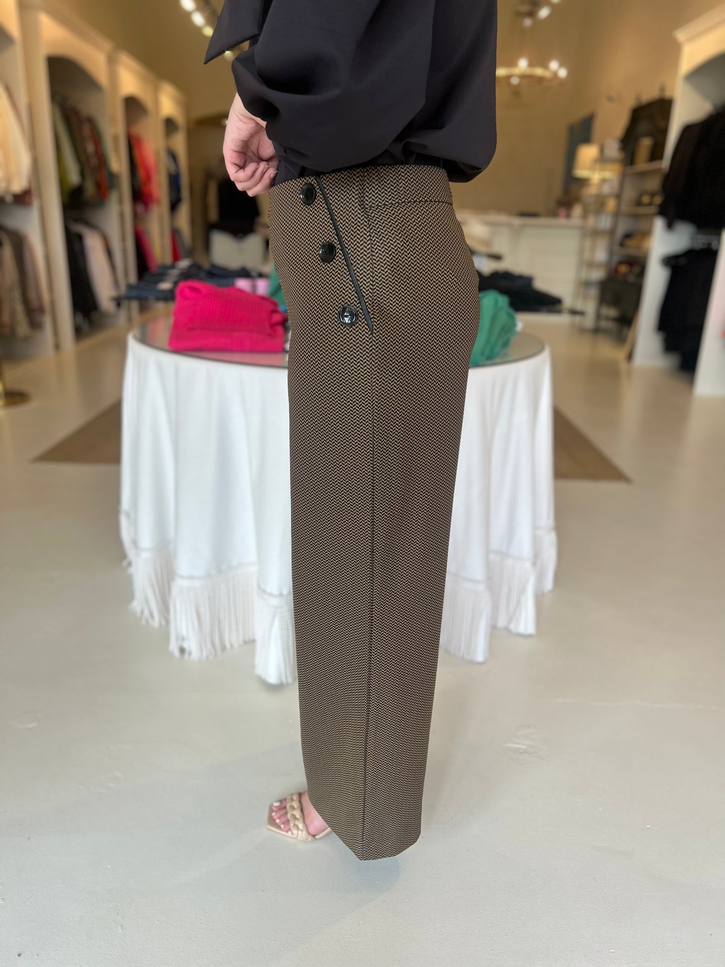 Renuar Butterscotch Combo Print Knit Pants