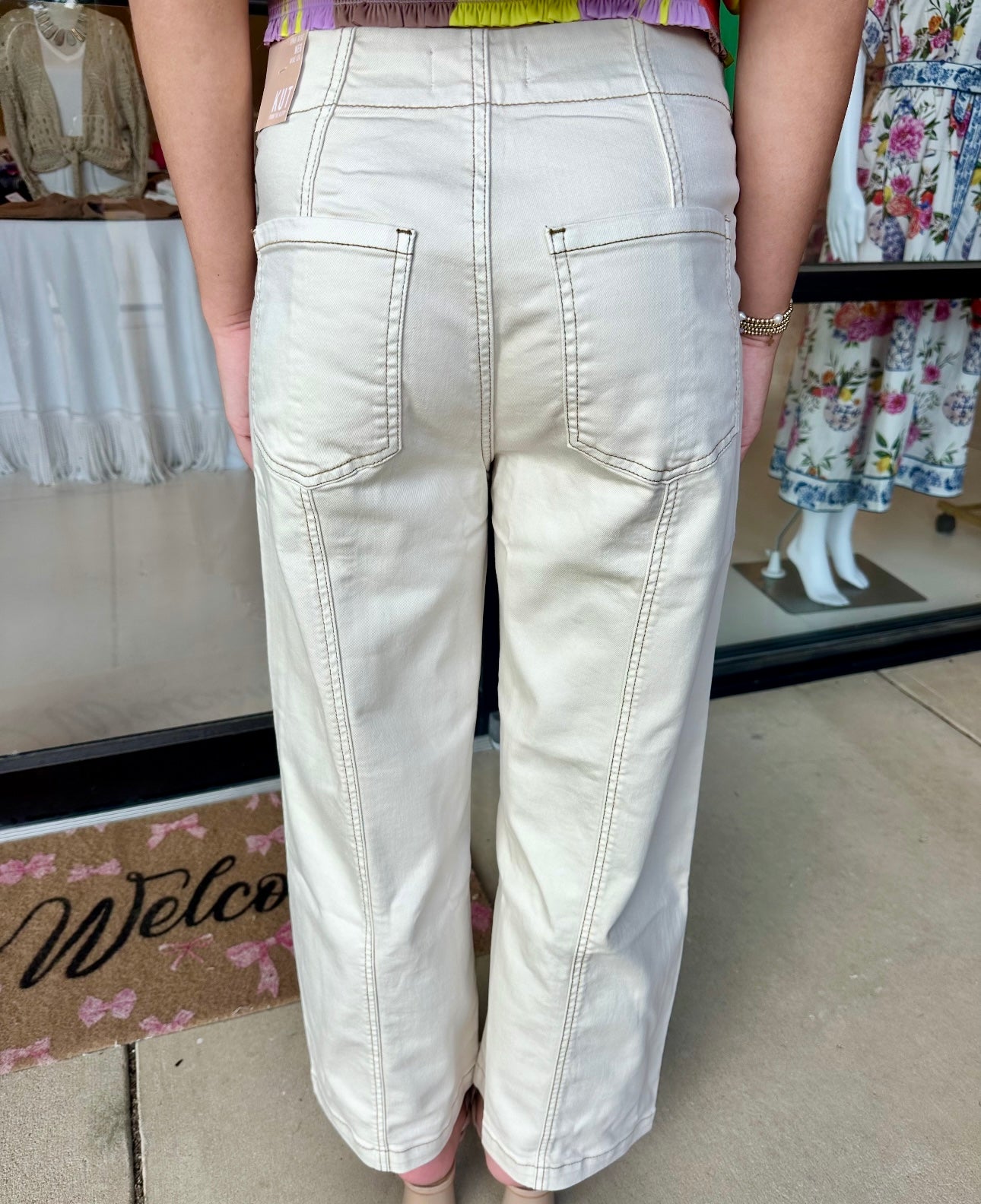 KUT Meg High Rise Wide Leg Jean- Canvas