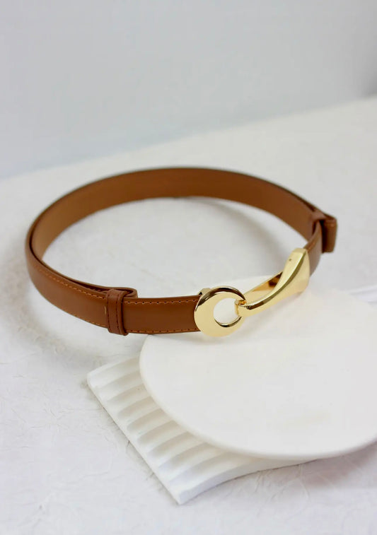 Leather belt with good buckle