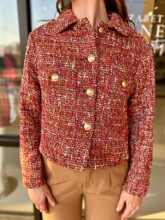 Esqualo Boucle Multicolor Short Blazer