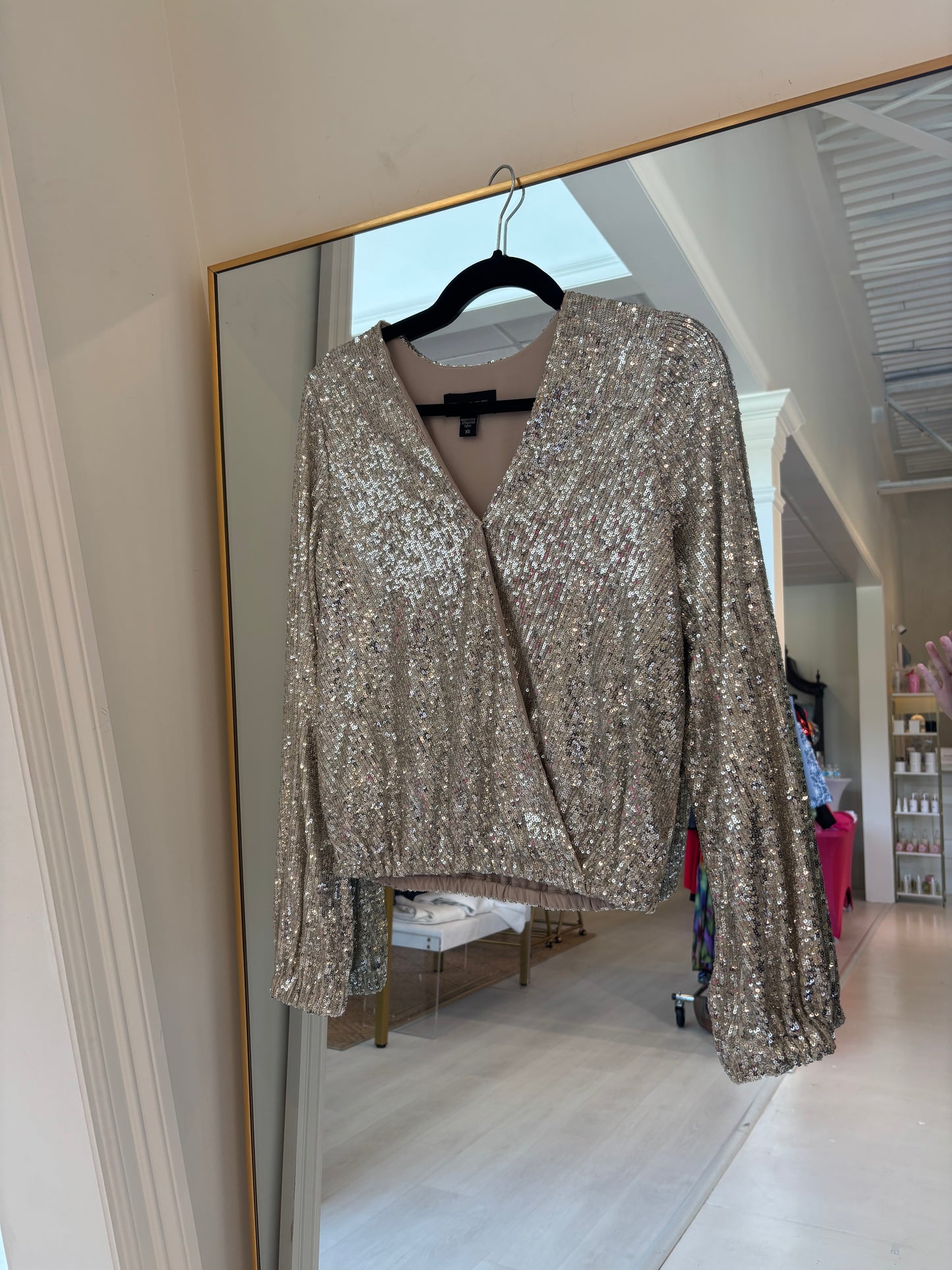 Fifteen Twenty Sequin Wrap Top