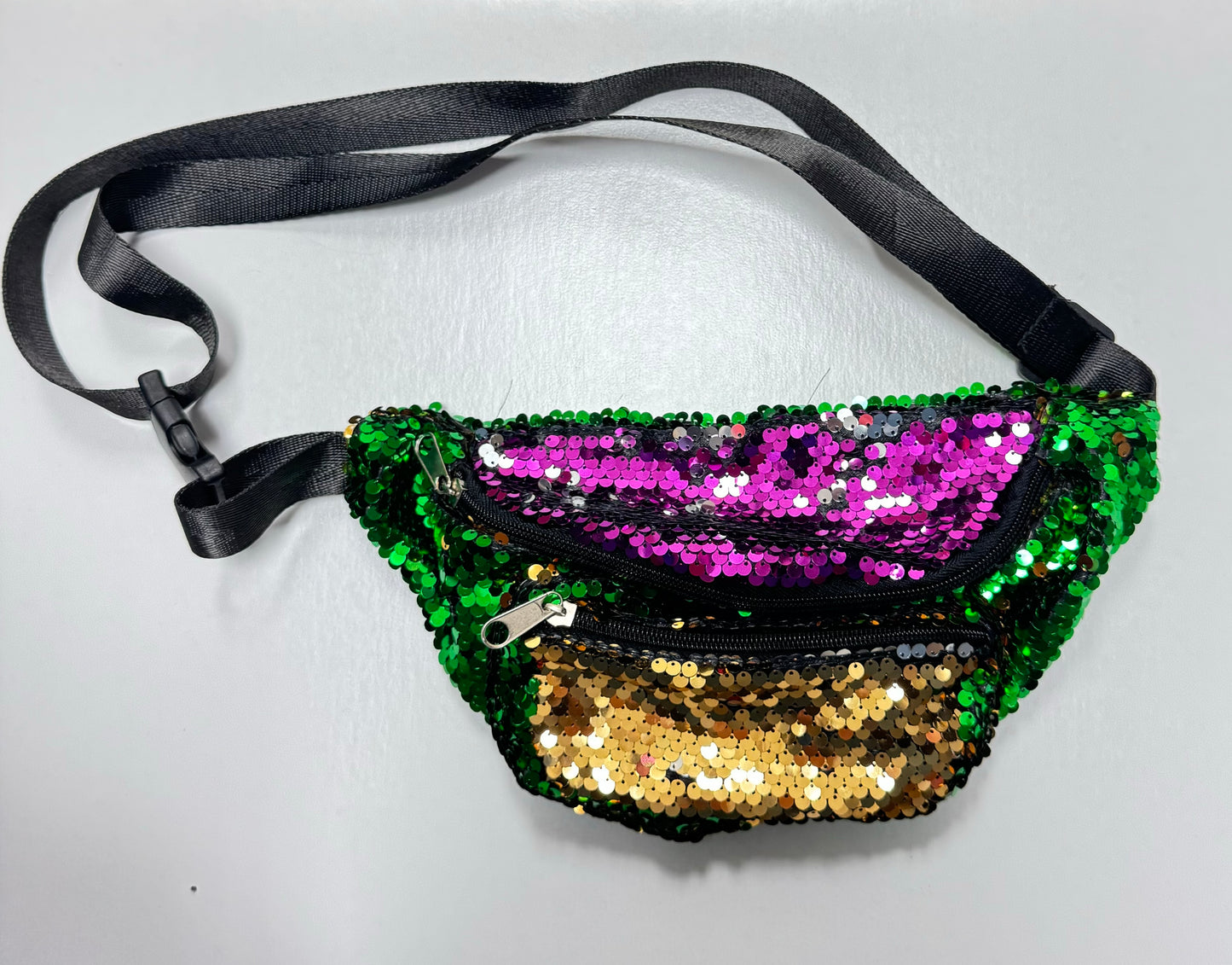EAB Favorites Mardi Gras sequin fanny pack
