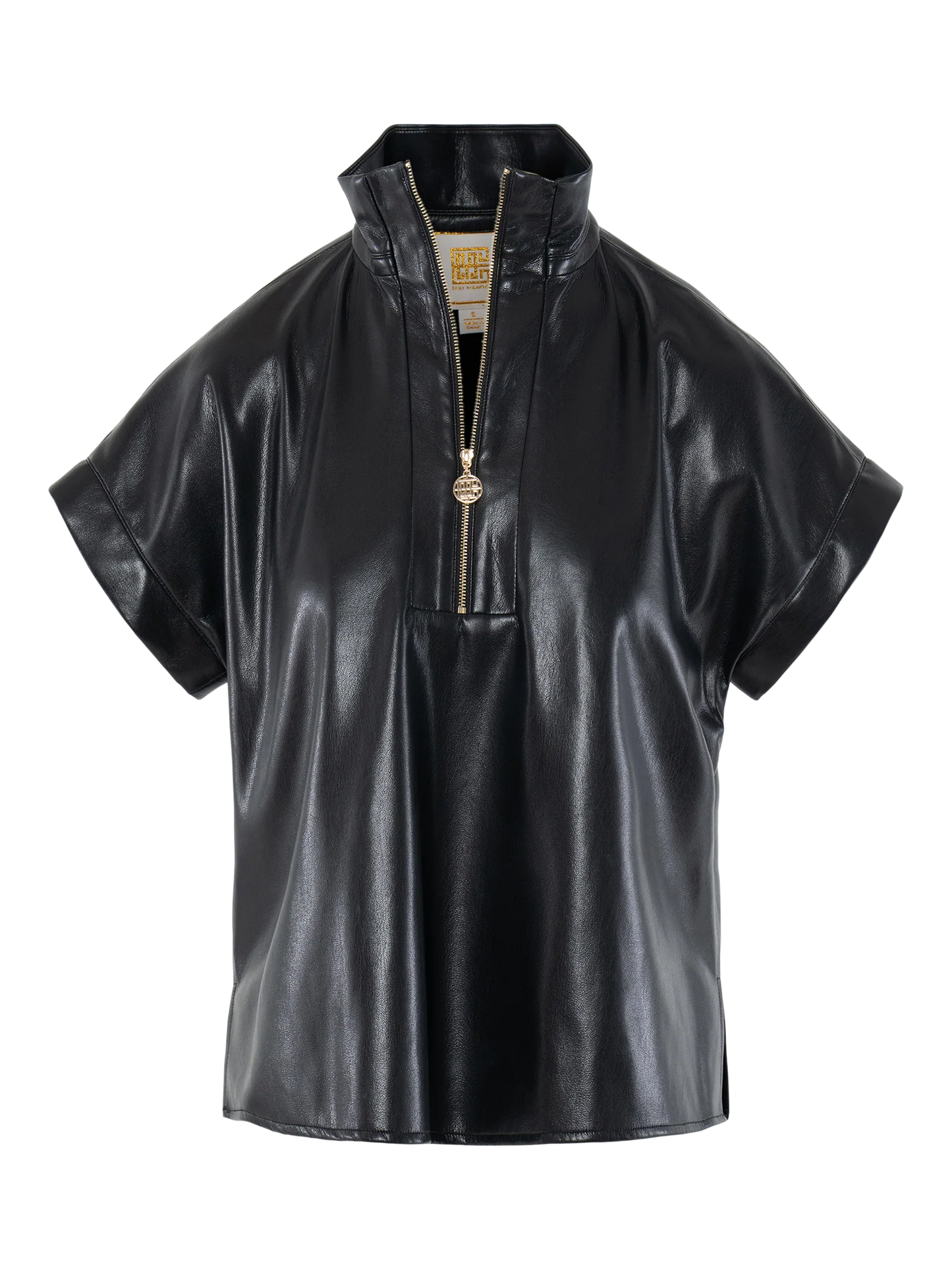Emily McCarthy Poppy Pullover Black Faux leather