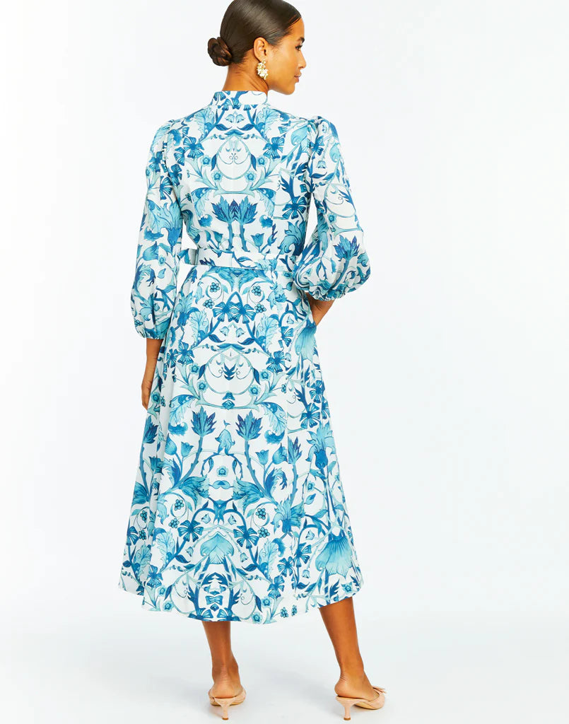 Mestiza Valencia Midi Dress- Ivory and Navy