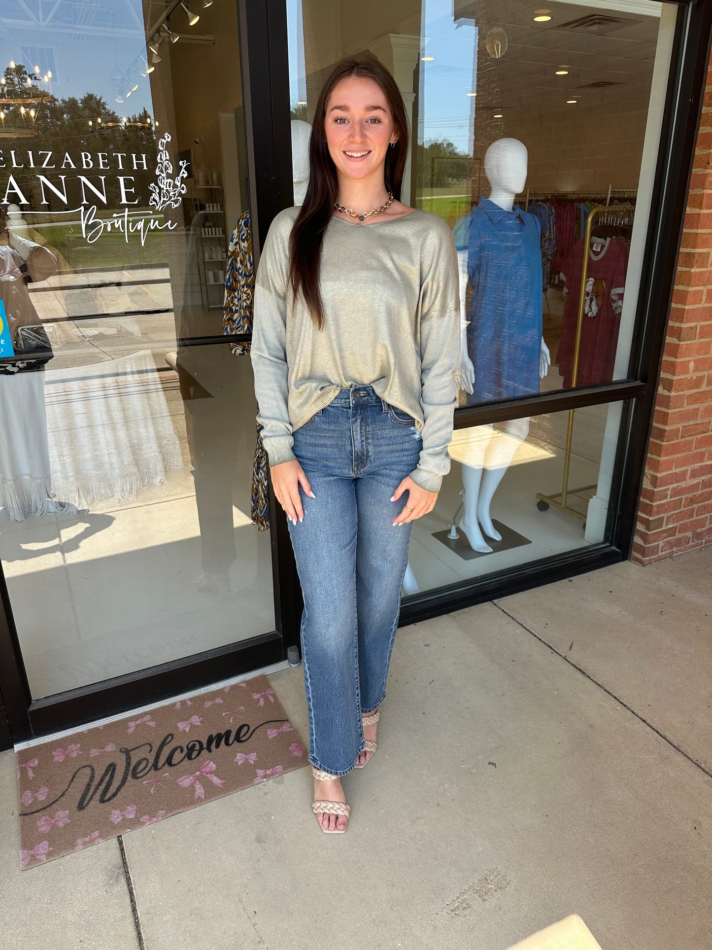 Gold Metallic Knit sweater
