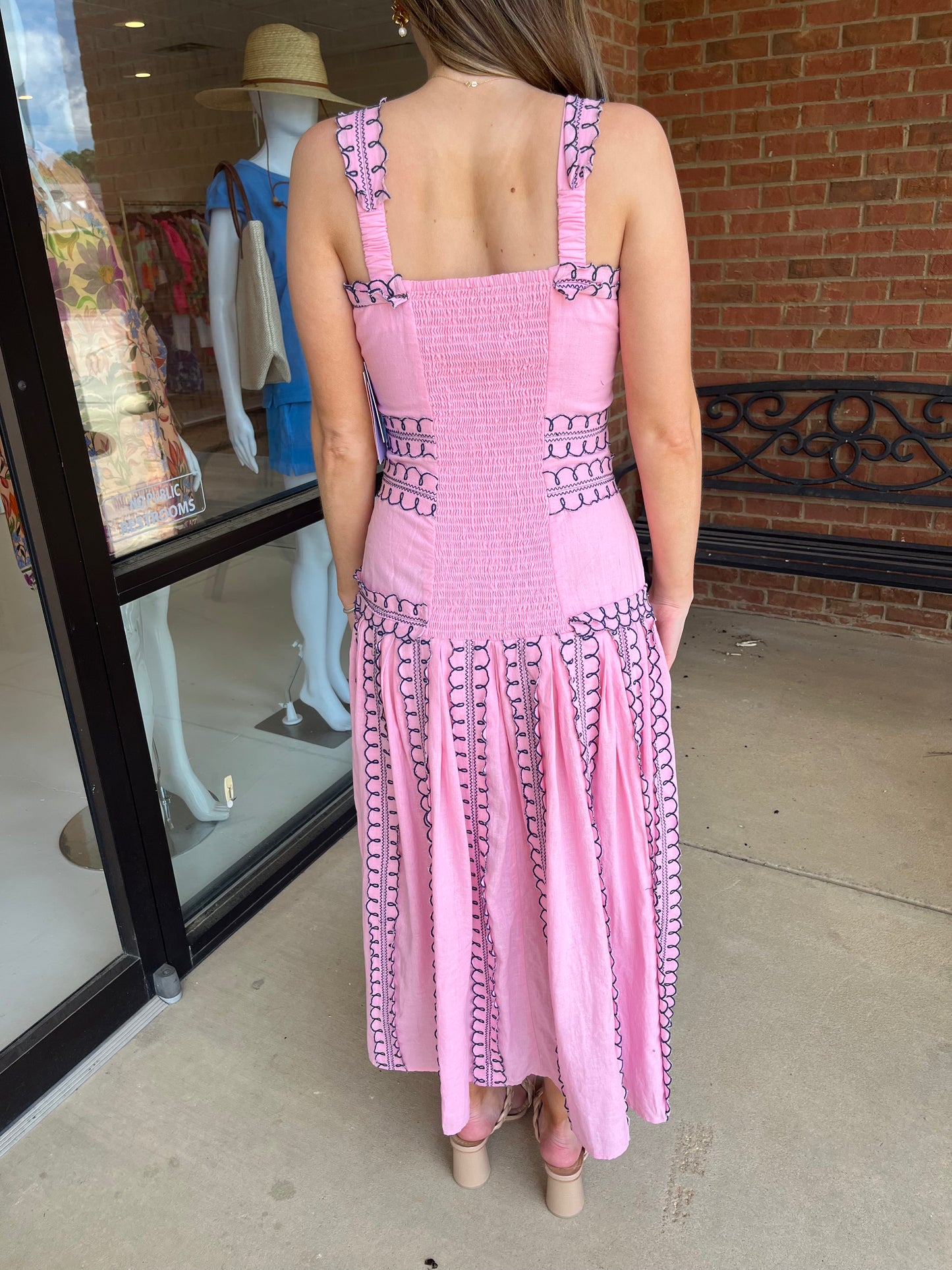 Never A Wallflower Shannon Dress - Prism Pink Embroidery