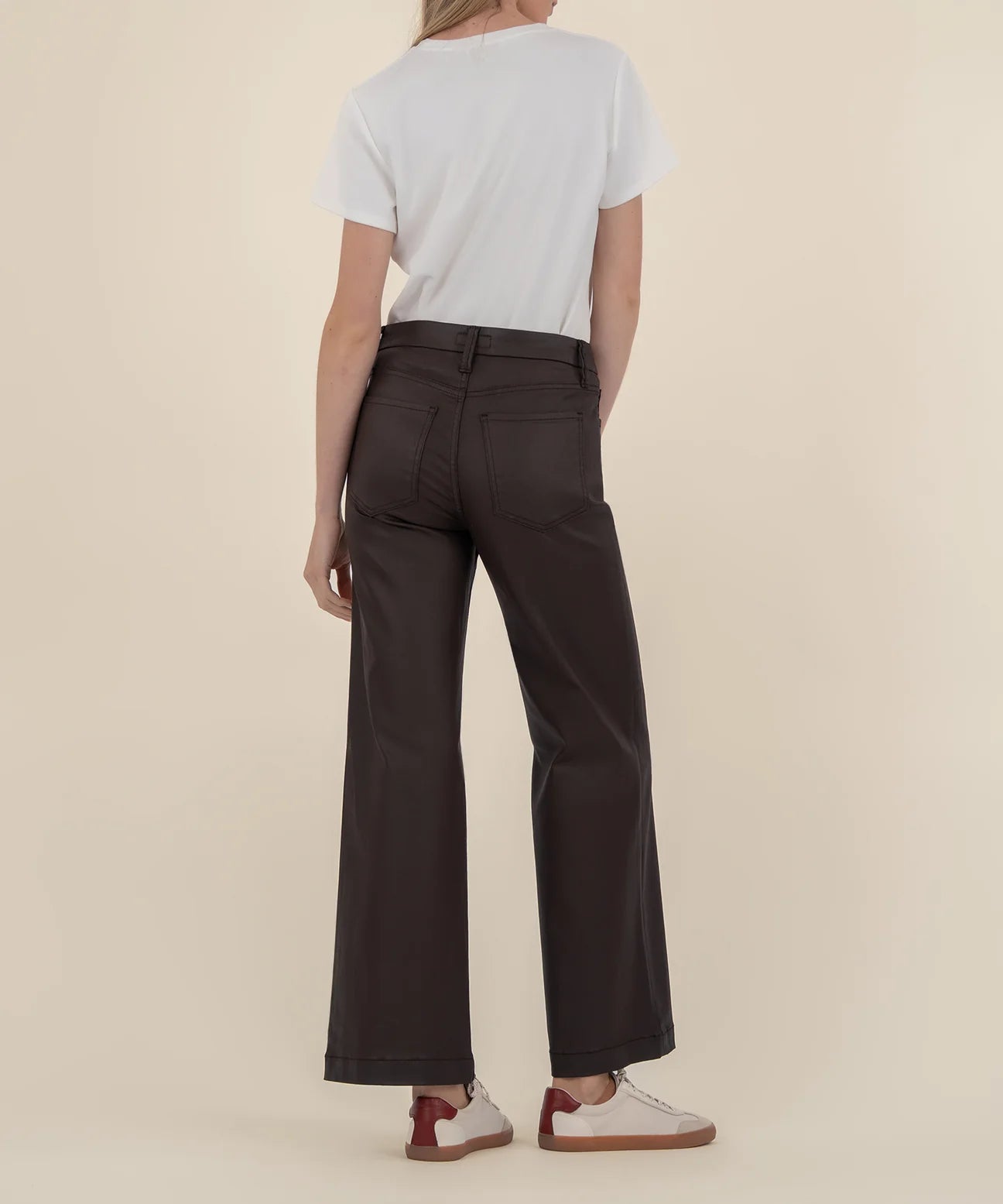 KUT Meg High Rise Fab Ab Wide Leg- Chocolate