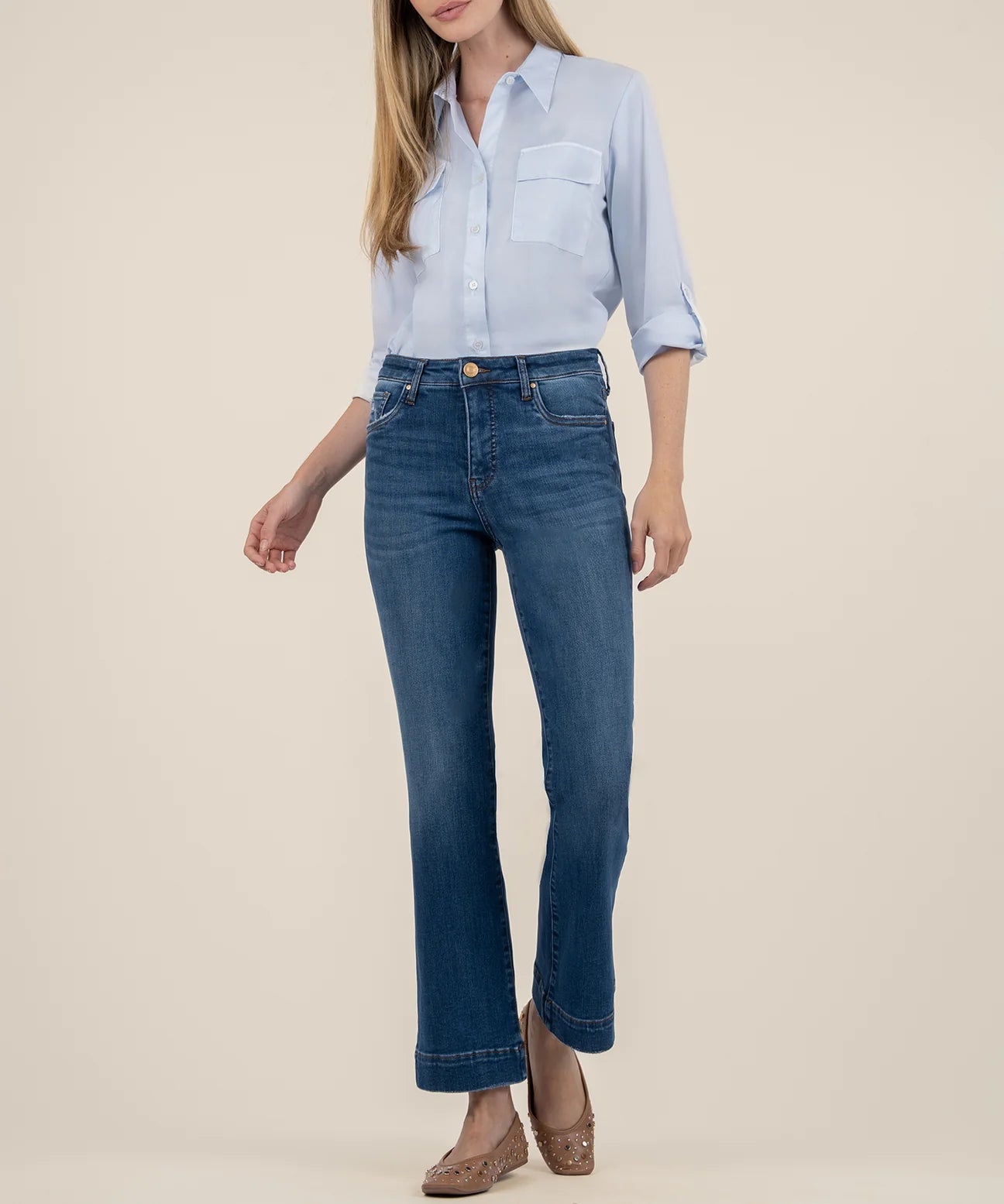 KUT Kelsey High Rise Wide Hem Supernatural
