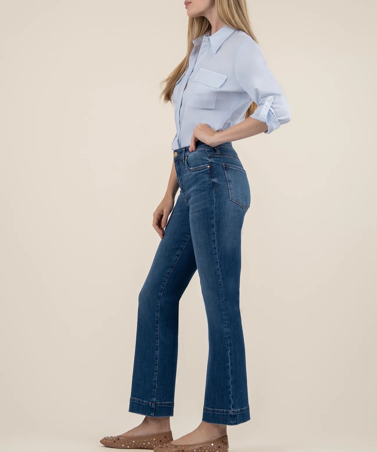 KUT Kelsey High Rise Wide Hem Supernatural