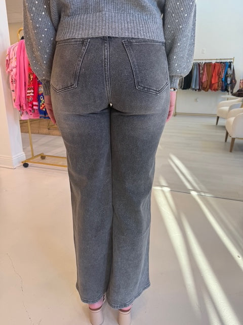 Esqualo Straight Leg Jeans - Black Sparkle