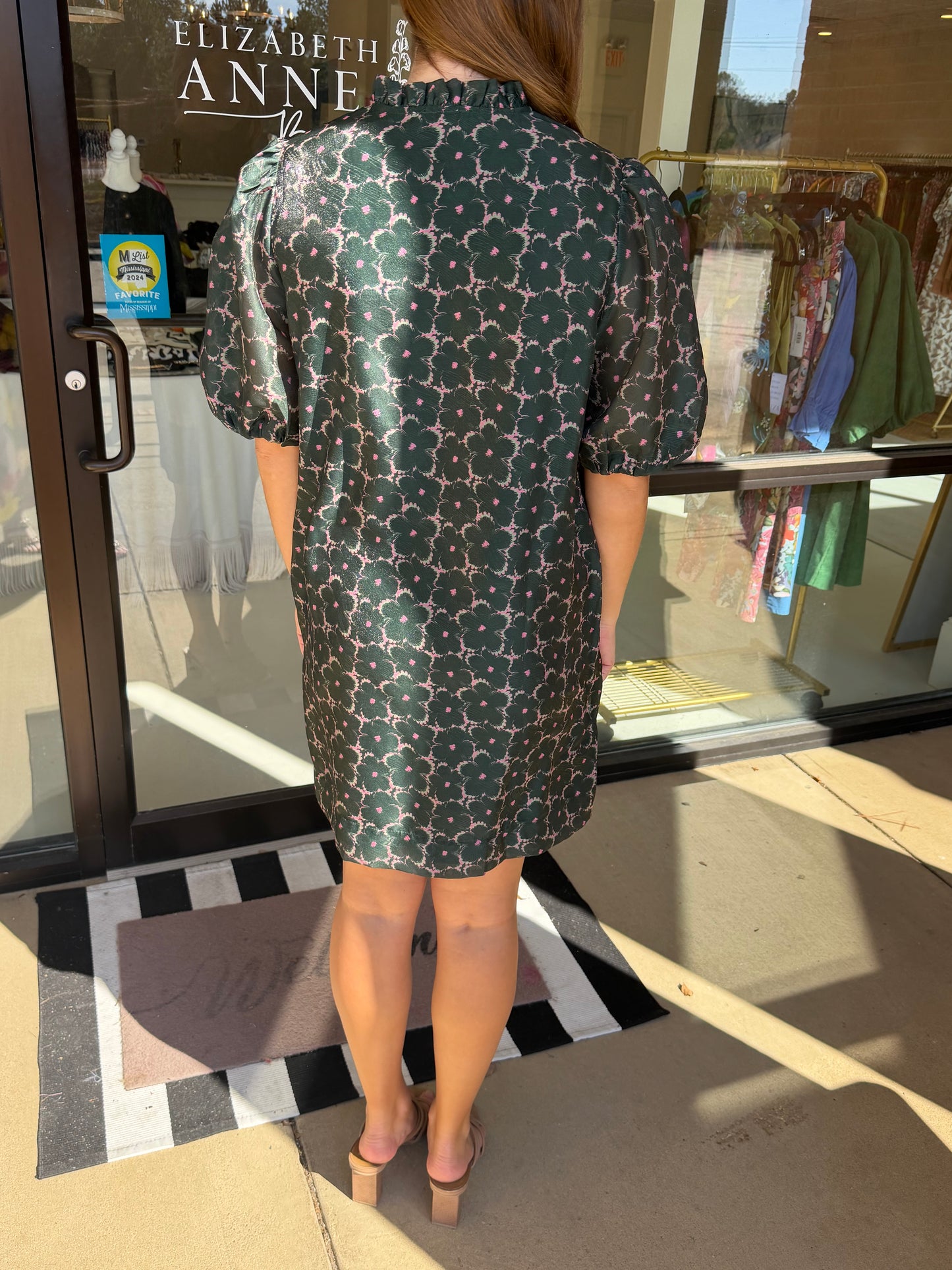 JoyJoy Buttons Dress- Clover green