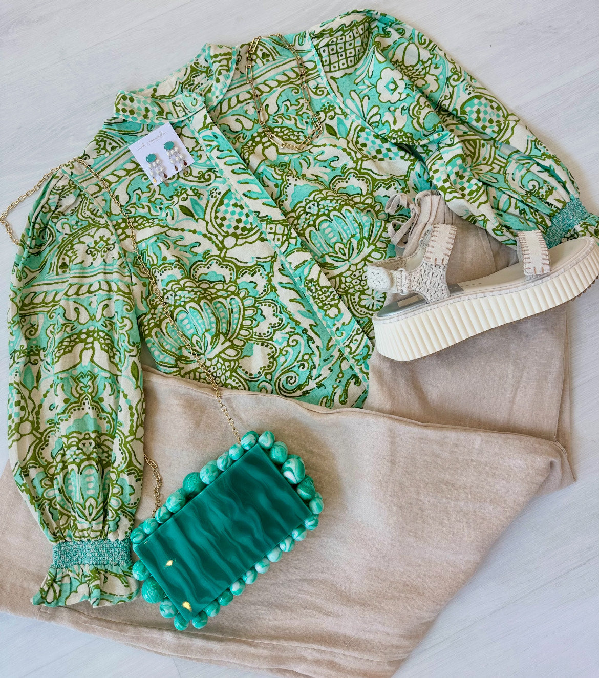 Elizabeth James Emily Top- Damask Pool