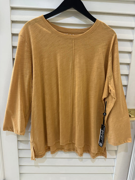 Charlie B 3/4 Sleeve Organic Cotton Knit Top- Corn