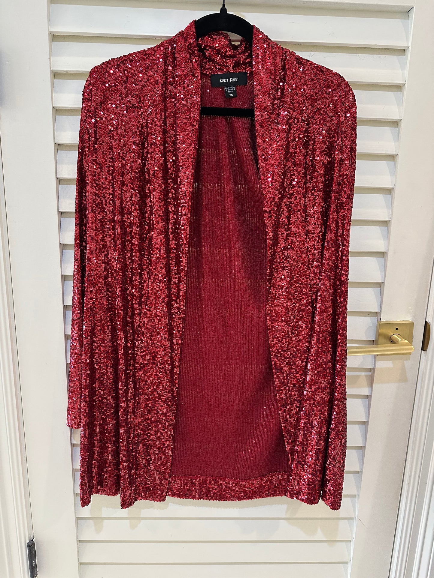 Karen Kane Ruby Sequin Duster