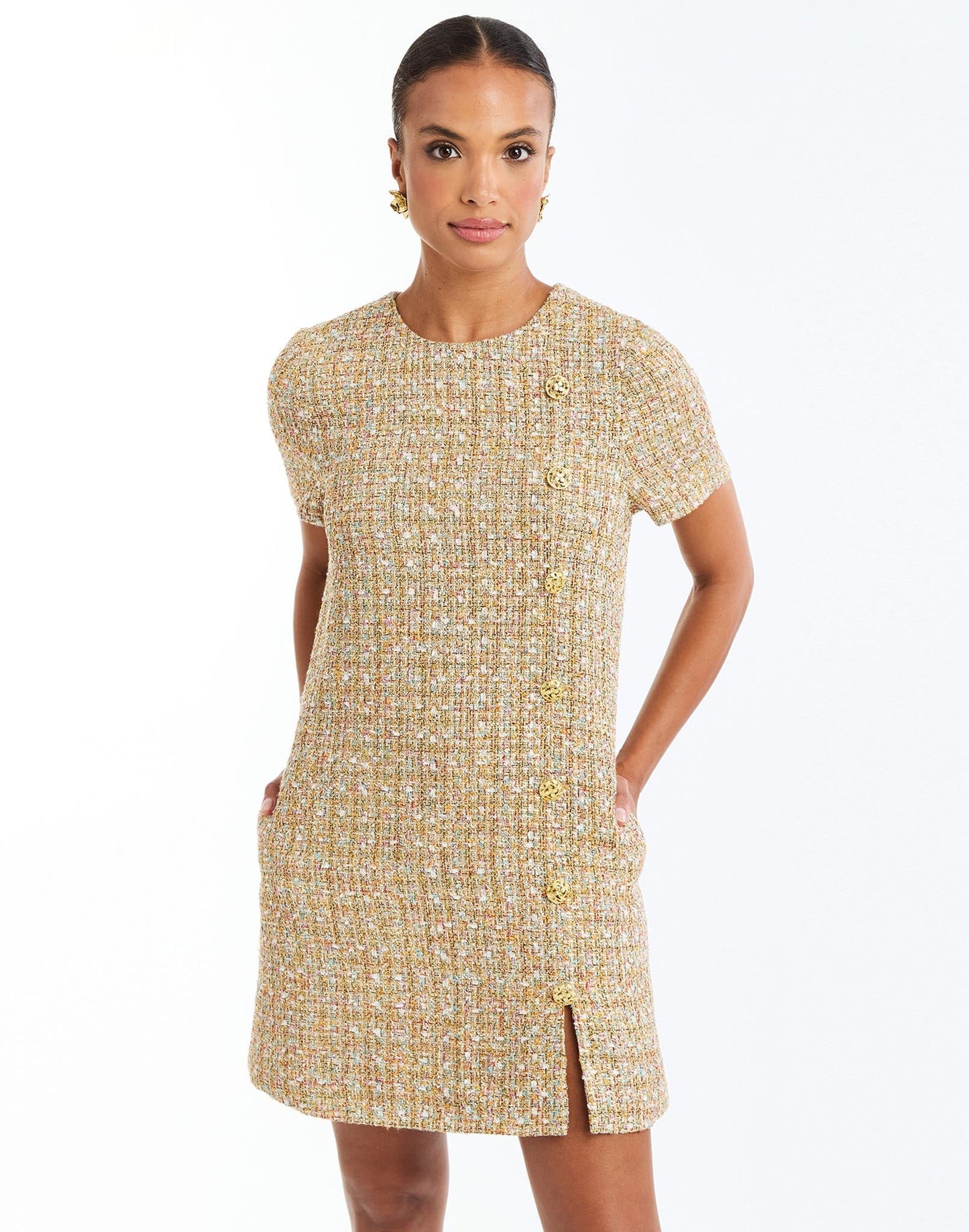 Mestiza Isolde Mini Dress - Gold Multi