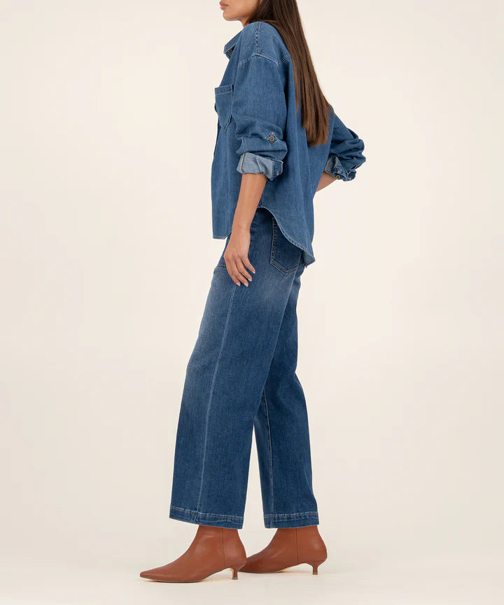 KUT Meg High Rise Wide Leg- Dark Wash