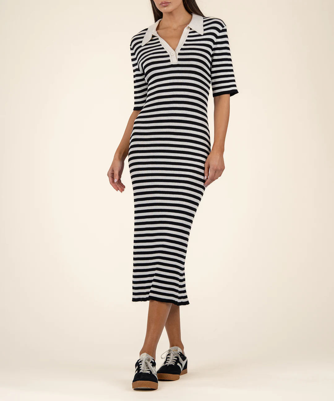 knee length black work dress Zapakasa Women Black Midi Work Dress A Line V-Neck Interview Dress with  Buttons