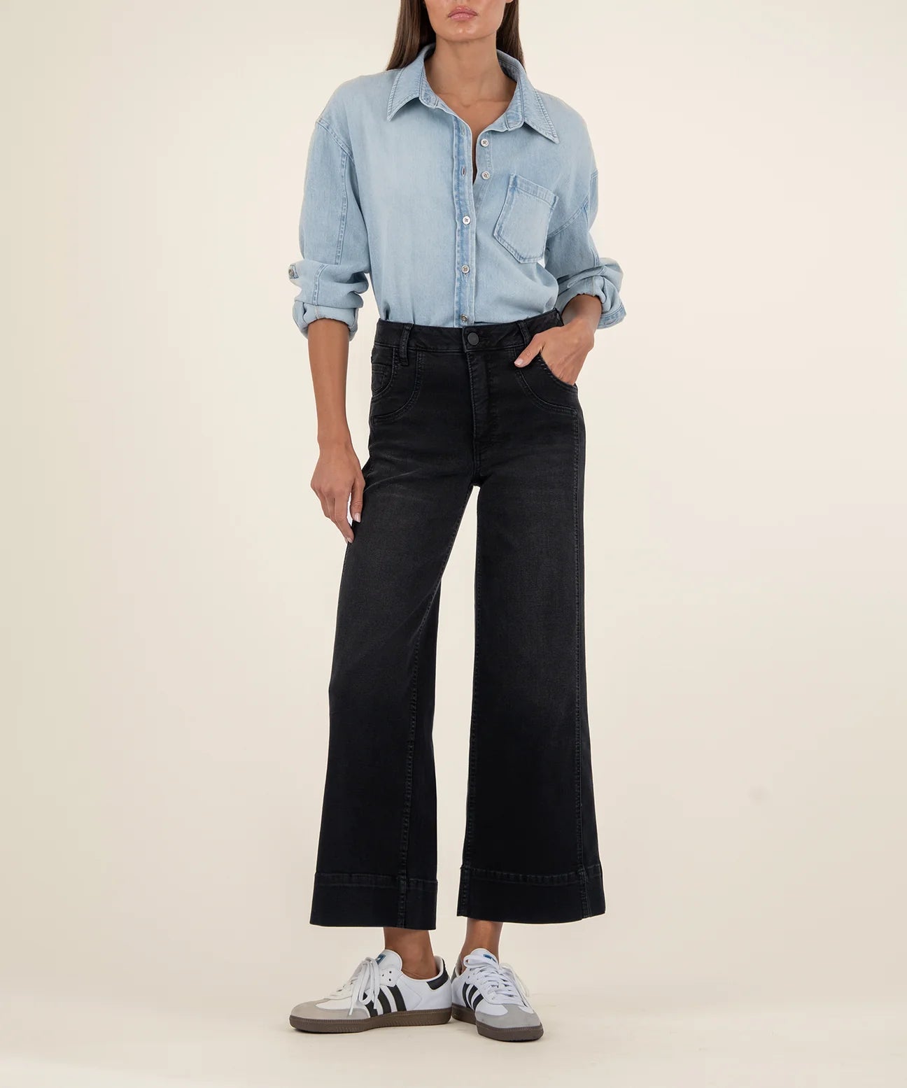 KUT Meg High Rise - Black Denim