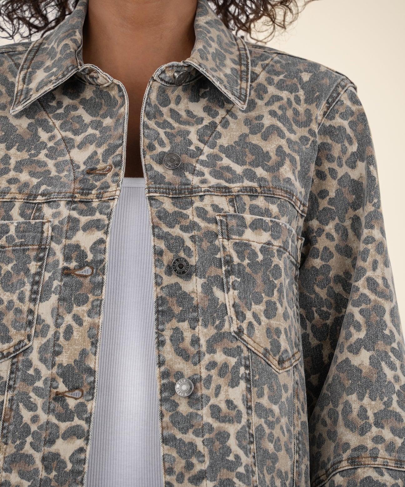 KUT Bailey Button Front Jacket - Leopard Print