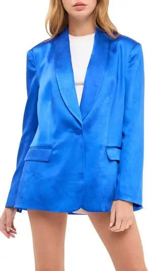 Into the Blue Satin Blazer