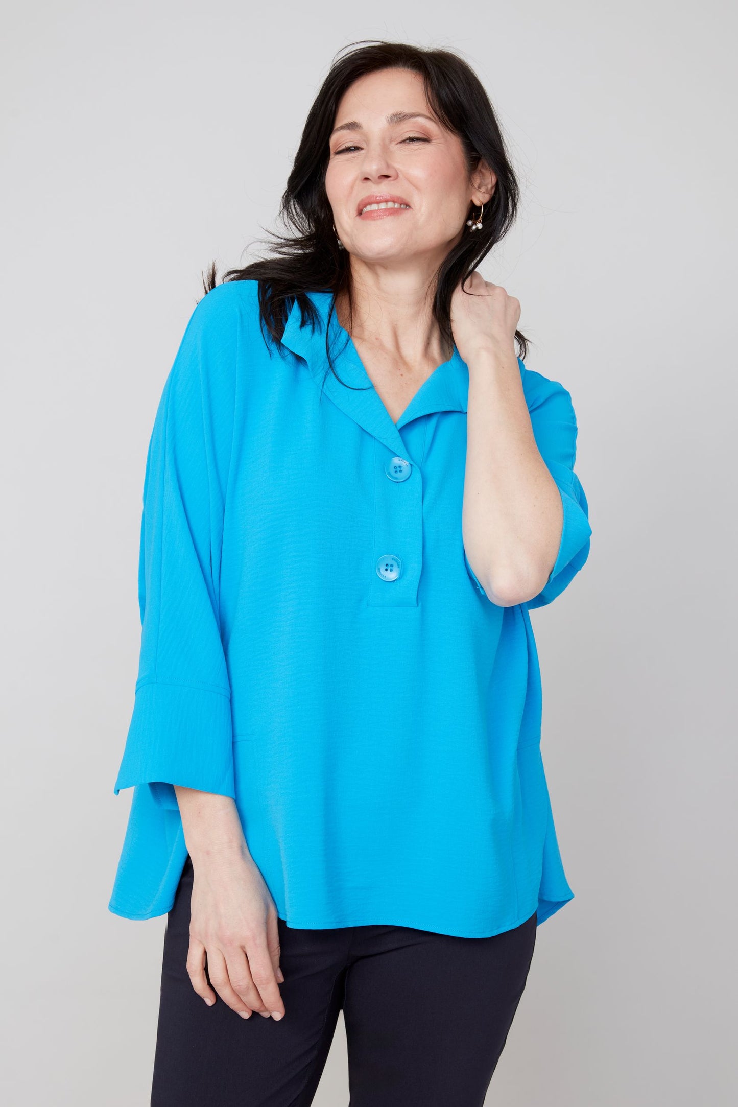 Renuar Woven Blouse - Azure Blue