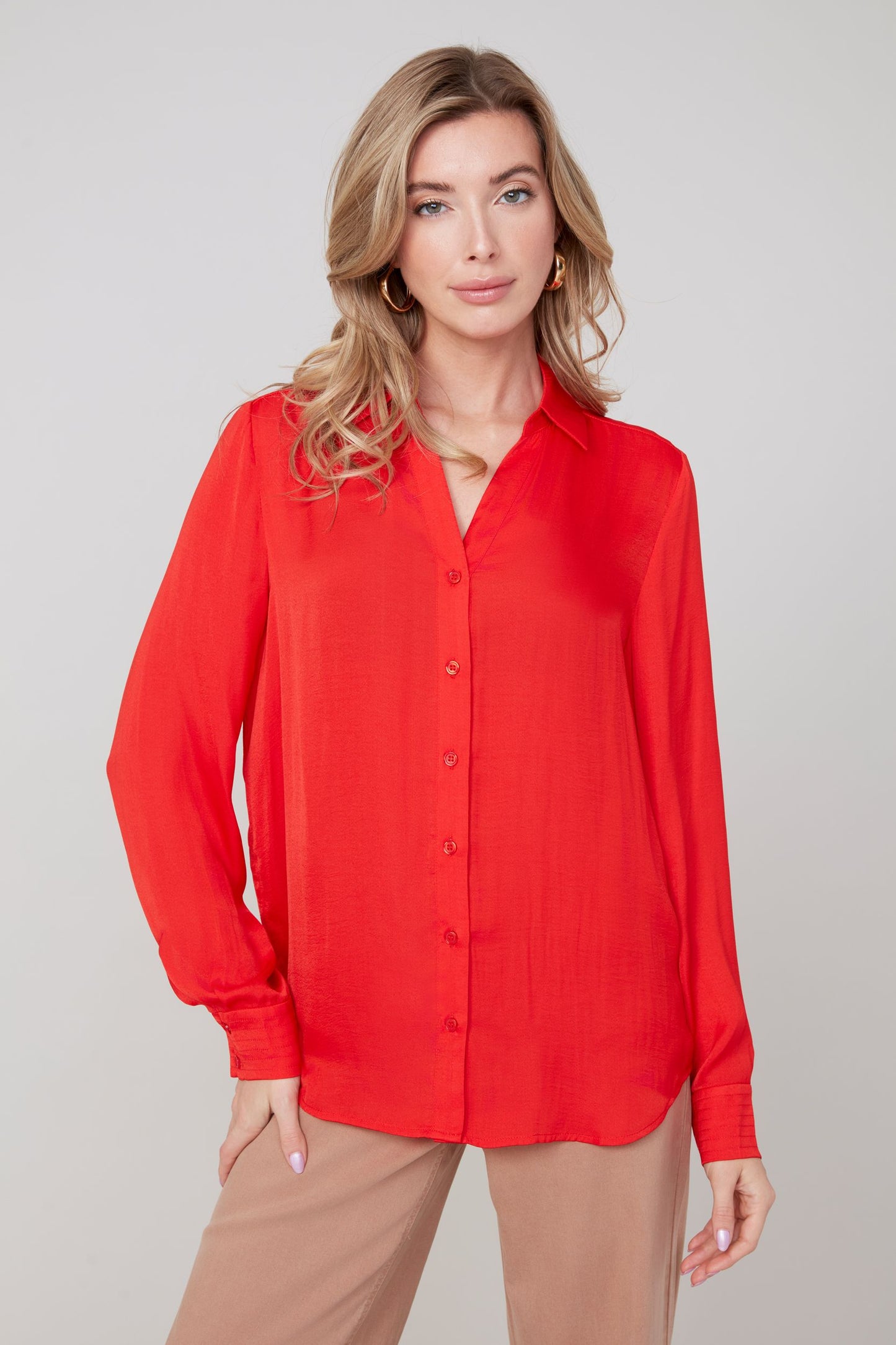 Renuar Woven Blouse - Scarlet