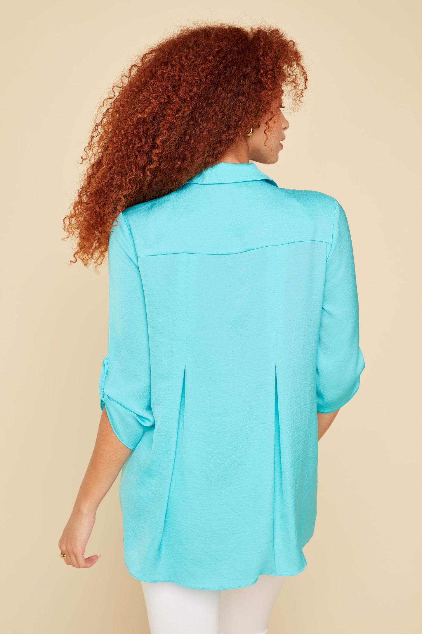 Renuar Woven Blouse- Aquamarine