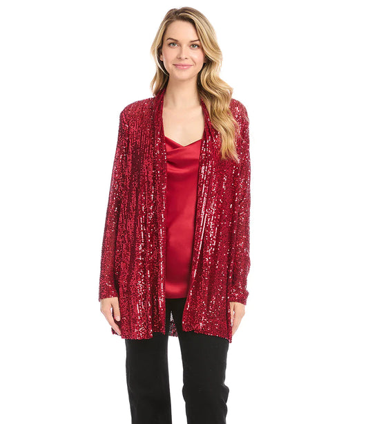 Karen Kane Ruby Sequin Duster