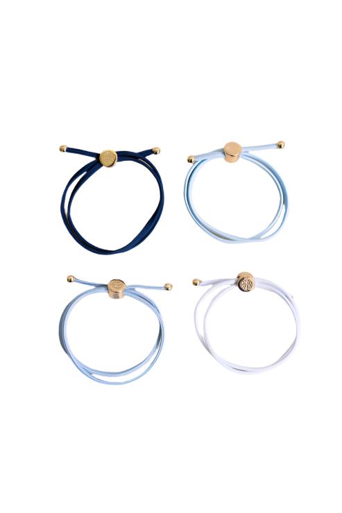 Smith & Co Skinny Hair Tie Set- Gameday Blue