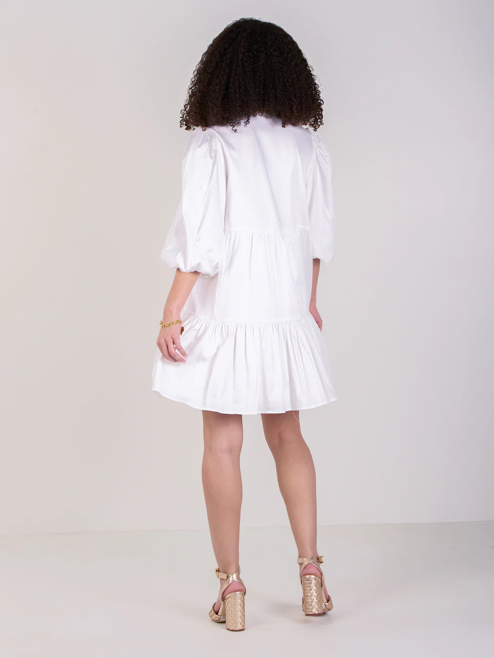 Emily McCarthy Sadie Dress - White Cotton Poplin