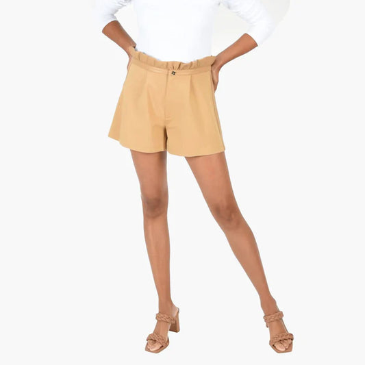Emily McCarthy Ruffle Shorts - Camel