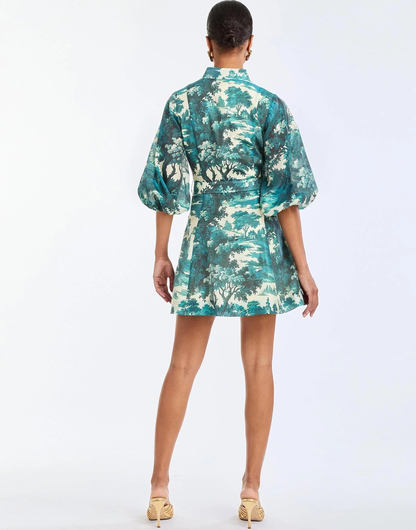 Mestiza Valencia Mini Dress - Ceramic Toile