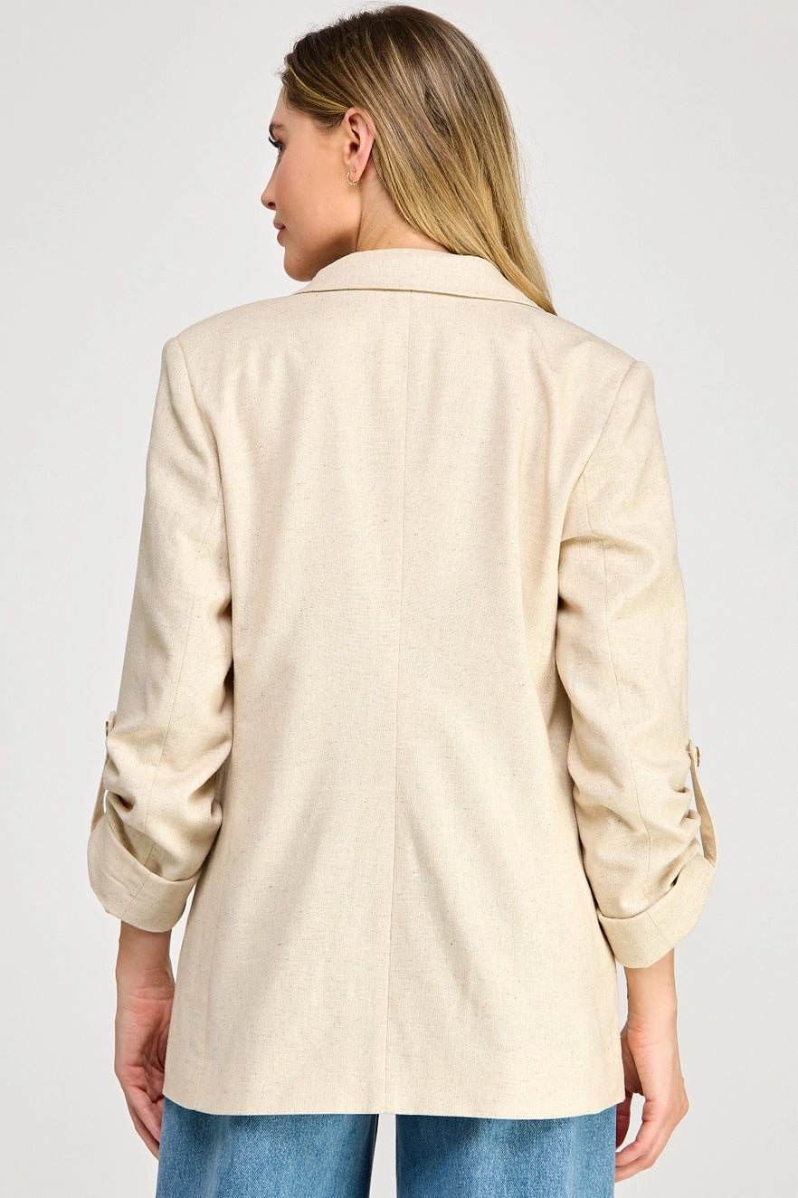 EAB Favorites Linen Blazer- Oatmeal